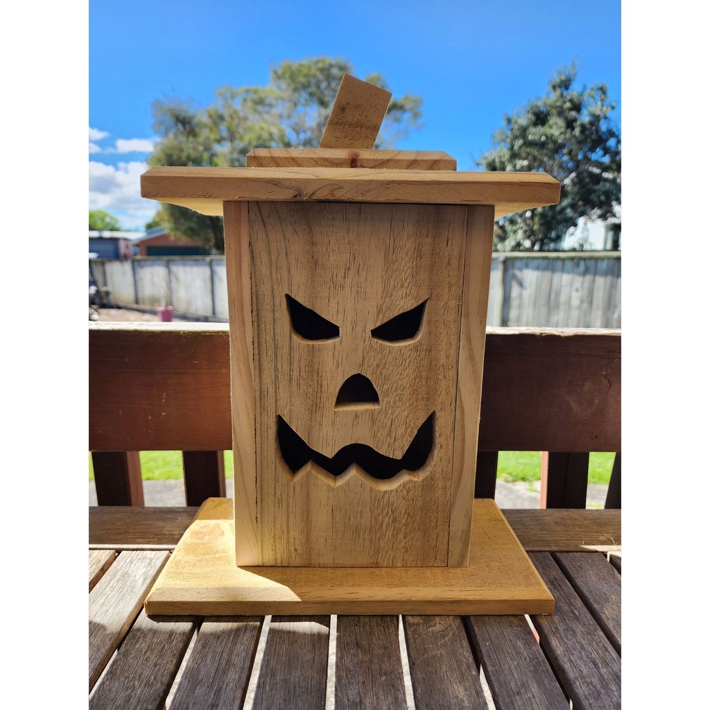Halloween Wooden Lanterns | Spooky Face #1